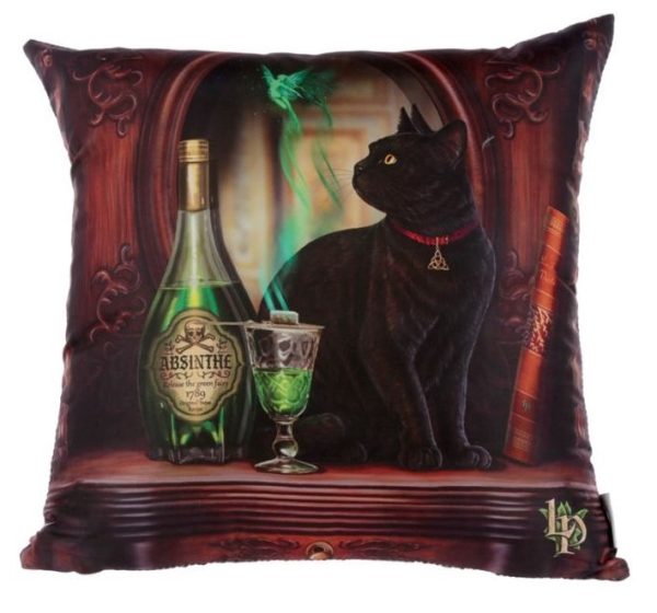 Absinthe Cat Cushion - Lisa Parker