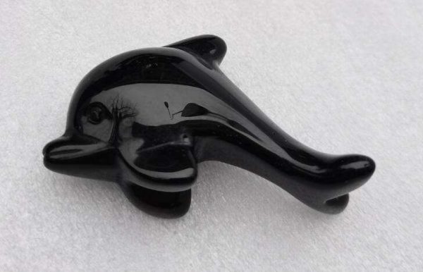 Dolphin Gemstone Black Obsidian