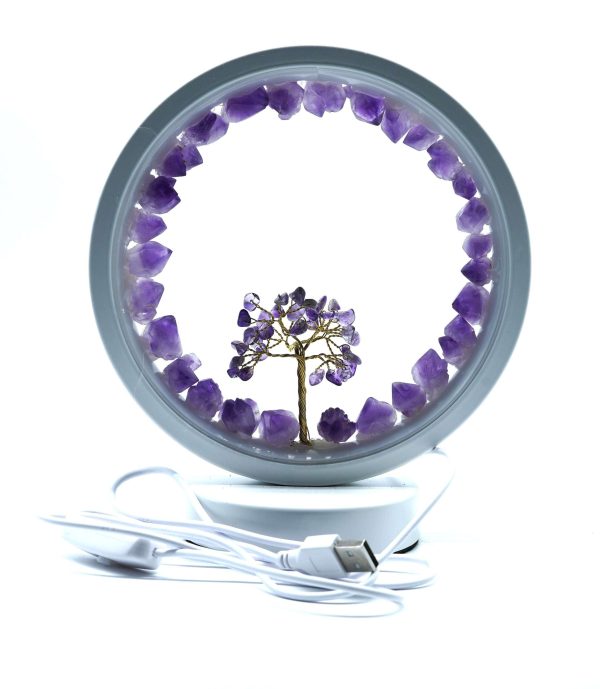 Amethyst LED USB Lamp with Gemstone Tree