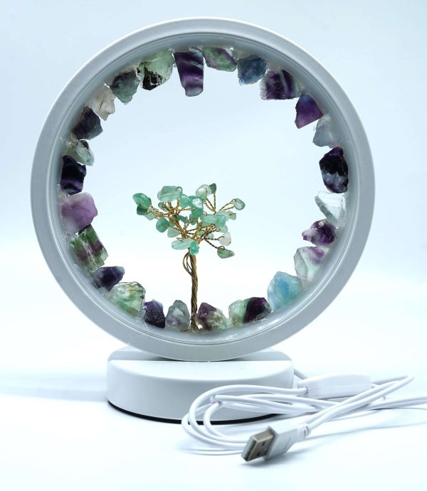 Fluorite LED USB Lamp with Gemstone Tree - Image 2