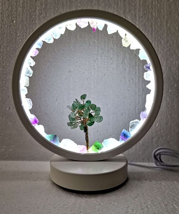 Fluorite LED USB Lamp with Gemstone Tree