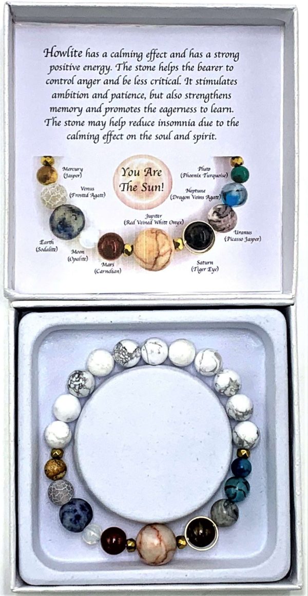 American Howlite Solar System Bracelet 7cm - Image 2