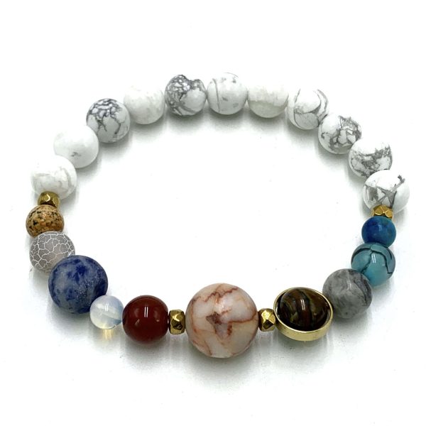 American Howlite Solar System Bracelet 7cm