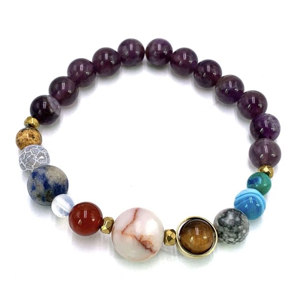 Amethyst Solar System Bracelet 7cm