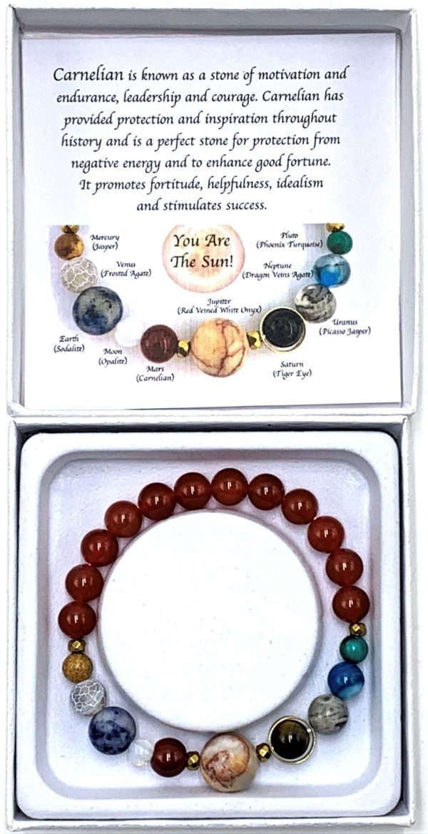 Carnelian Solar System Bracelet 7cm - Image 2