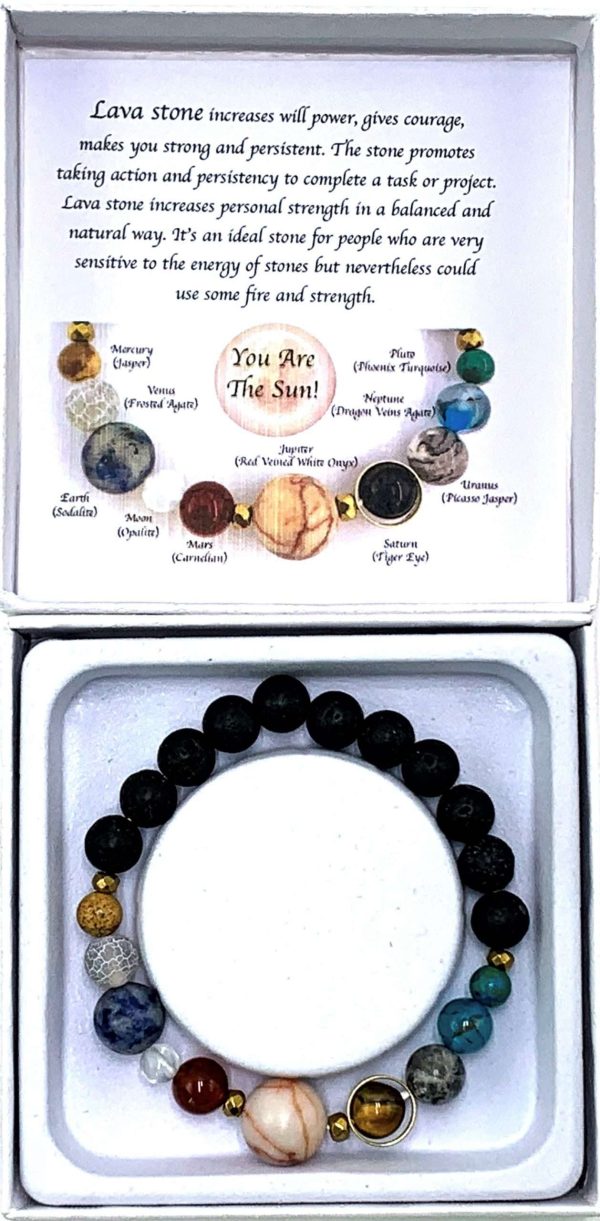 Lava Stone Solar System Bracelet 7cm - Image 2