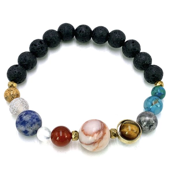 Lava Stone Solar System Bracelet 7cm