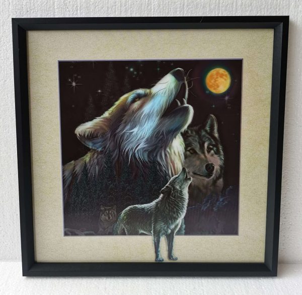 3D Wolf Howling 40x40CM